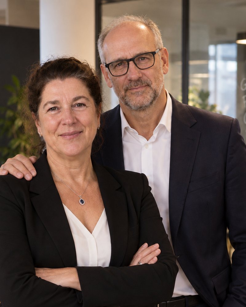 Christine Harder und Janpeter Kühnel lächeln in die Kamera